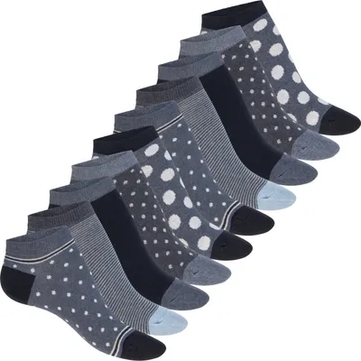 Produktbild von Celodoro Damen Süße Eco Sneaker Socken (10 Paar) Kurzsocken aus regenerativer Baumwolle - Navy Blue 39-42