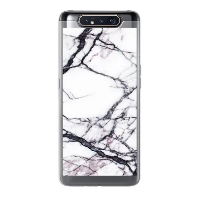 Produktbild von MuchoWow® Handyhülle Schutzhülle Hülle für Samsung Galaxy A80 Marmor - Weiß - Stein Silikon Softcase Handy Hülle - Schutzdeckel