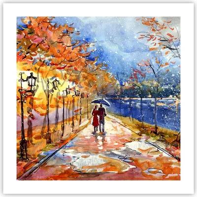 Produktbild von Poster - Poster ohne Rahmen - Park Paar Baum - 50x50 cm - Wand Bild - Wanddeko - Wandbilder - Kunstposter - Wandposter - Bilder - Kunstdruck - Wanddekoration - Wandbild - P2XAC50x50-3557