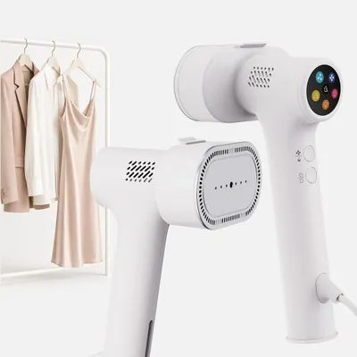 Produktbild von Fridja f20 Dampfglätter mit Saugfunktion, 2-in-1 Steamer & Bügeleisen, 1100 W, Weiß