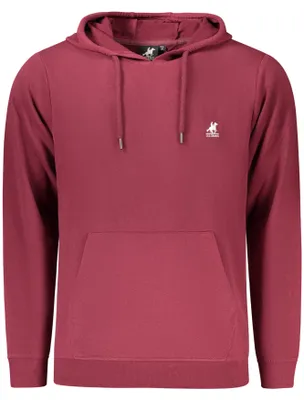 Produktbild von Herren Sweatshirt Rot: Langärmliges Kapuzenshirt mit Kängurutasche