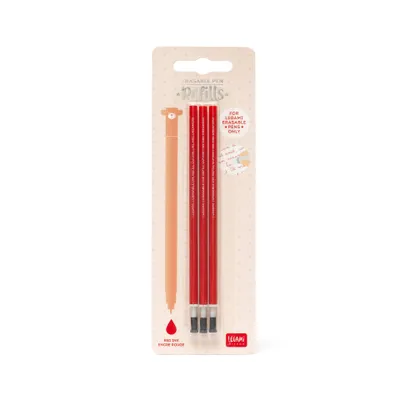 Image de Legami stylo gel mines de rechange set de 3 ROT épaisseur M 0,7mm
