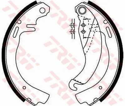 Produktbild von TRW Bremsbackensatz Trommelbremse Hinten für OPEL Corsa A CC (S83) 200mm GS6187