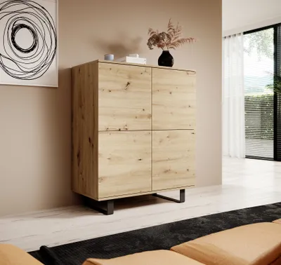 Produktbild von Kommode 4-Türig, Aufbewahrungsschrank, Sideboard, 100 cm, Artisan, Loft-Design, "Masimo"