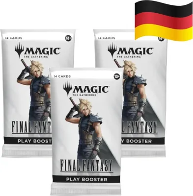 Productafbeelding van 3x FINAL FANTASY Play Booster (Duits) – elk met 14 kaarten | Universes Beyond + Heartforce kaarten. Inclusief bescherming voor verzending
