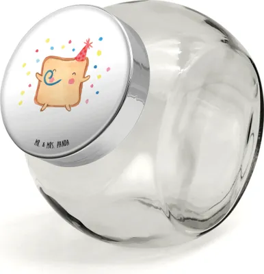 Produktbild von Mr. & Mrs. Panda Kaffeedose Toast Party L 870ml - Weiß - Geschenk, Valentinstag, aufbewahrungsglas, Jahrestag, für Freundin, Frauen, glasbehälter, Vorratsglas, Bonbonglas