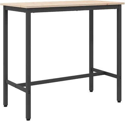 Immagine prodotto di Tavolo, stile naturale, dimensioni 100 x 50 x 91 cm, realizzato in legno e acciaio. Tavolo da pranzo per 4-6 persone, ideale per l'ufficio da pranzo o per ambienti piccoli