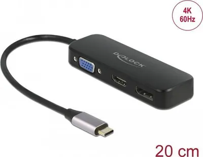 Image de DELOCK  USB Type-C Adapter zu VGA/HDMI/DisplayPort 4K 60 Hz