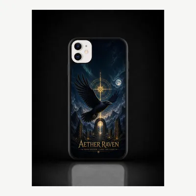 Productafbeelding van iPhone 11 hoesje, telefoonhoesje, beschermhoesje, case met ravenmotief – LUNØIR ©