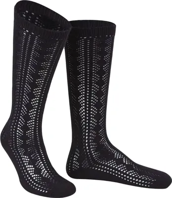 Produktbild von Damen Trachtensocken Trachtenstrümpfe Zopf Socken Schwarz, Größe:38/39
