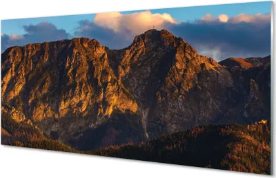 Produktbild von Glasbilder 100x50 Wandkunst berg Sonnenuntergang
