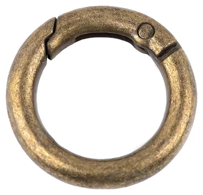 1 Ring Karabiner Rund | 34mm x 6mm altmessing