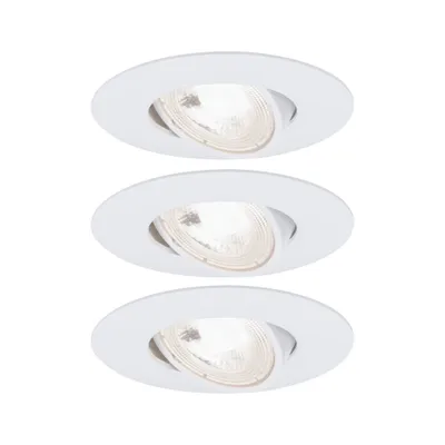 Image de Jeu de 3 lampes LED encastrées orientables rondes 8,2cm blanc mat