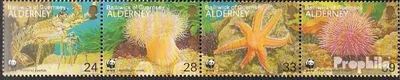 Produktbild von Briefmarken GB - Alderney 1993 Mi 61-64 Viererstreifen (kompl.Ausg.) postfrisch Naturschutz