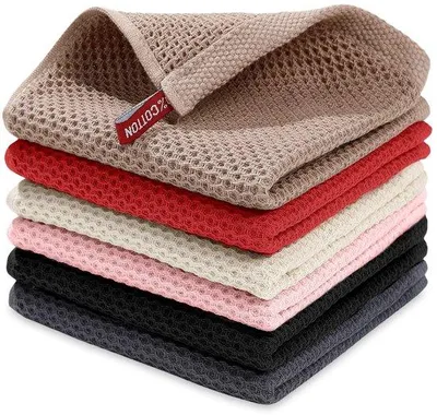 Productafbeelding van Ibenzoa® 6-delige set katoenen theedoeken – absorberende keukenthee, met wafelstructuur, 30 x 30 cm, verkrijgbaar in verschillende kleuren