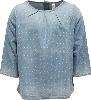 Imagen del producto de 2742X Camisa "Bimba Girl Sun" de mezclilla deslavada, estilo vintage, con botón en la espalda