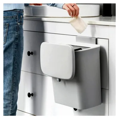 Produktbild von Hängender Küchenmülleimer für Wand und Schranktür, 9L