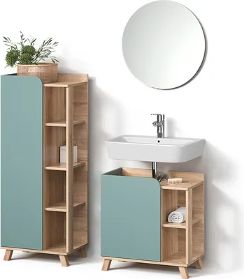 Produktbild von Badmöbel-Set Livinity Marano Blau-Grau 3 Teile, Model 52966