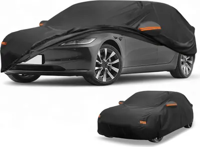 Produktbild von Autoabdeckung Wasserdicht Alle Wetter Automobil Au?en Anti-UV Sonne Regen Schutz Voll Au?enabdeckung fš¹r Tesla Model 3 Schwarz mit Reflektierenden Streifen