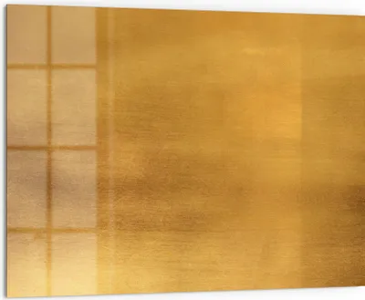 Produktbild von DEQORI Küchenrückwand Glas 80x60 cm 'Gebürstetes Goldblech' Spritzschutz Bad Rückwand
