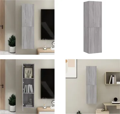 Produktbild von vidaXL TV Wandschrank Grau Sonoma 30,5x30x110 cm - TV-Wandschrank - TV-Wandschränke - TV-Schrank - TV-Möbel