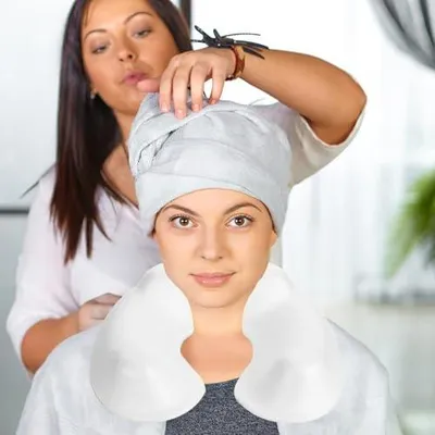 Produktbild von Leichte Haarfärbe- und Dauerwellenschale aus Kunststoff mit Nackenablage für Salon und Zuhause