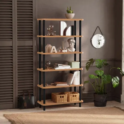 Obrázok produktu pre Skye Decor, Regál - Glen (?ierna + Borovica atlantic)
