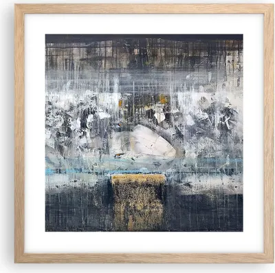 Produktbild von Gerahmtes Poster - Rahmen in heller Eiche - Abstraktion modern - 40x40 cm - Wand Bild - Wanddeko - Wandbilder - Wandposter - Bilderrahmen - Bilder - Kunstdruck - Wandbild - P2NAC40x40-3474