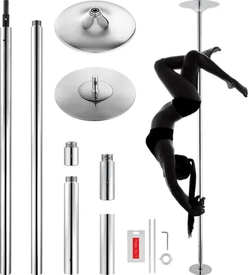 Produktbild von SucceBuy Professionelle Tanzstange, Hochleistungs-Set, verstellbar, tragbar, 45 mm Edelstahl, für Home Gym Club, Silber