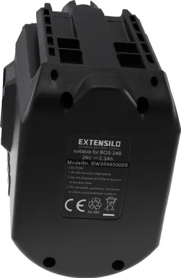 Produktbild von EXTENSILO Akku kompatibel mit Bosch GBH 24VR, GBH 24VRE, GBH24VRE, GBH24VRF Werkzeug (3300 mAh, NiMH, 24 V)