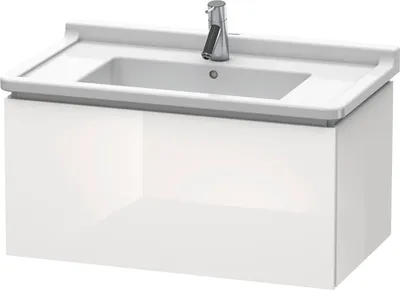 Produktbild von Waschtischunterbau L-CUBE 469x820x408mm weiß hochglanz weiß hochglanz