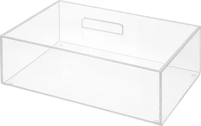 Produktbild von Acrylglas Aufbewahrungsbox mit Deckel 300x200mm Höhe 100mm / durchsichtig / transparent / Zeigis / 30cm x 20cm  / 5 L Füllvolumen / hochwertige Sammelbox