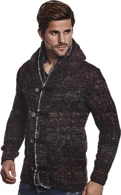 Immagine prodotto di Cardigan a maglia grossa CARISMA  Giacca norvegese con cappuccio foderato in pelliccia Bordeaux S