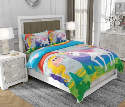 Produktbild von Bettwäsche 140x200 cm + 2x70x80 cm, 3-teilig, 100% Baumwolle, Satin, Reißverschluss, Bunt - SOVIO | So.0148