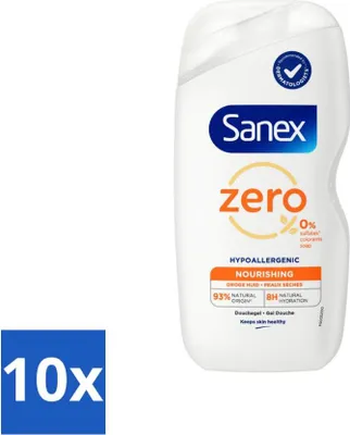 Produktbild von Sanex Duschgel Zero% Trockene Haut 400 ml - Vorteilspack - 10 Stücke