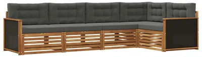 Produktbild von vidaXL Outdoor-Sofagarnitur 5 stk. Natur und Anthrazit Polyester