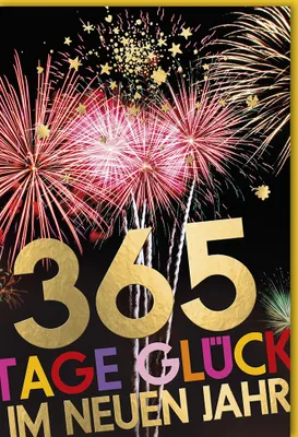 Produktbild von Neujahr - Karte mit Umschlag - 365 Tage Glück