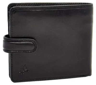Produktbild von DR438 Herren RFID Slim Fold Leder Geldbörse schwarz, Schwarz, S, Klassisch