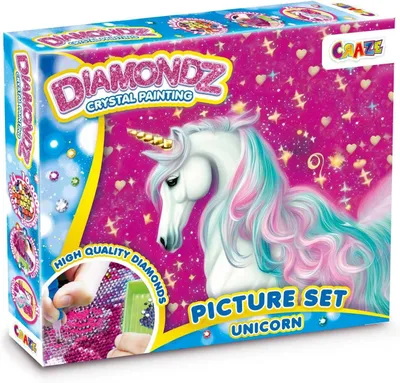 Produktbild von DIAMONDZ Crystal Painting Einhorn - Diamond Painting Mädchen Bastelset