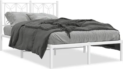 Obrázok produktu pre vidaXL Detská posteľ s čelom kovová biela 120x190 cm