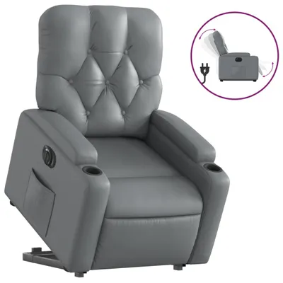 Image de vidaXL Fauteuil relax releveur électrique gris similicuir