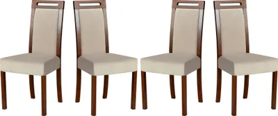 Produktbild von Esszimmerstuhl 4x "Roma 5", nussbaum, paros 2