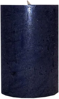 Produktbild von Rustik-Metallic-Stumpenkerze in Dunkelblau, 70/100