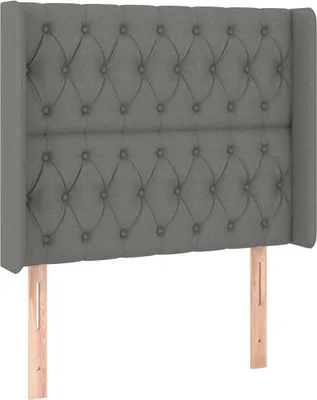 Produktbild von Kopfteil mit Ohren Dunkelgrau 103x16x118/128 cm Stoff