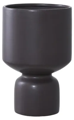 Image de Cache-pot en céramique noire Vikasa Home ø15x23,5 cm