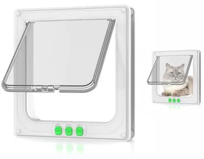 Zdjęcie produktu dla Drzwi dla dużych psów - z możliwością zamknięcia - białe - 28 x 25 cm - wewnętrzne drzwi - przejście dla zwierząt