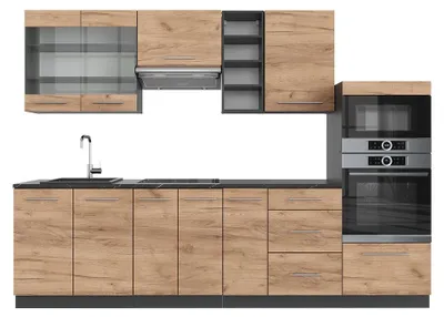 Immagine prodotto di Cucina componibile Vicco Fame-Line Rovere dorato/antracite 280 cm , PL Antracite, Model 42674