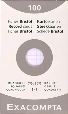 Image de EXACOMPTA Karteikarten, 75 x 125 mm, kariert, weiá