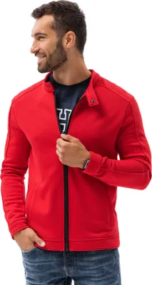 Produktbild von Ombre Clothing Herren Sweatshirt mit Reißverschluss Matteo rot S