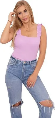 Produktbild von Lila Bluse mit Rüschen an den Trägern
